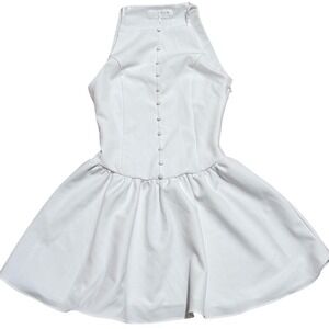 Zara Button Front White Tank Mini Dress Womens XS